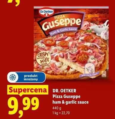 Pizza Guseppe ham & garlic sauce Dr. Oetker promocja w Lidl