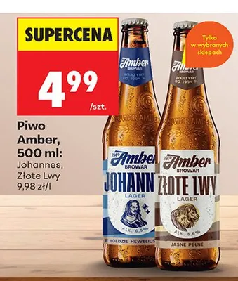 Piwo Amber Johannes 500ml promocja w Biedronka