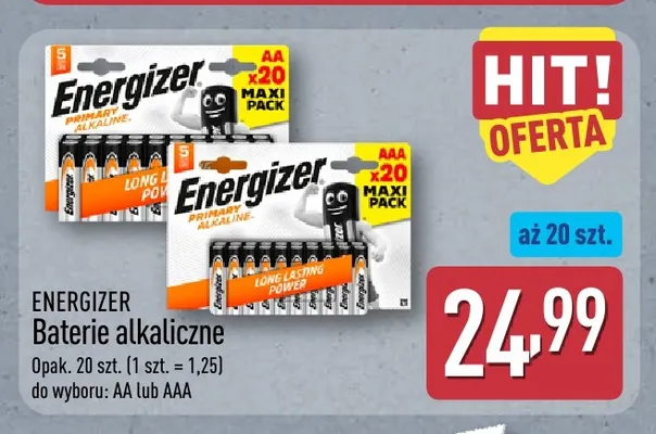 Baterie alkaliczne Aa Energizer promocja w Aldi