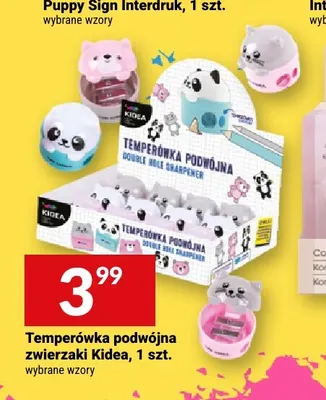 Temperówka podwójna zwierzaki Kidea promocja w Twój Market