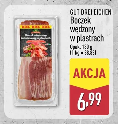 Boczek wędzony w plastrach Gut Drei Eichen promocja w Aldi
