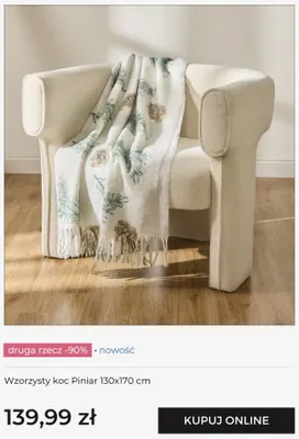 Wzorzysty koc Piniar 130x170 cm home & you promocja w home&you