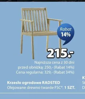 Krzesło ogrodowe RADSTED promocja w Jysk