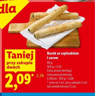 Burek ze szpinakiem i serem promocja w Lidl