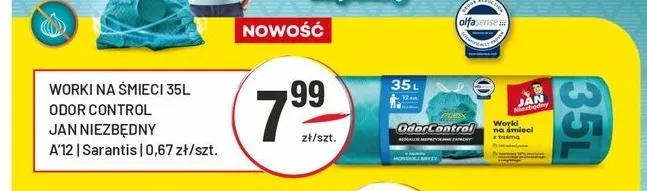 Worki na śmieci 35 l Odor Control Jan Niezbędny promocja w Sedal