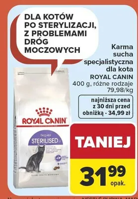 Karma sucha specjalistyczna dla kota Royal Canin Sterilised promocja w Carrefour Market
