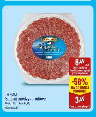 Salami międzynarodowe Tremondi promocja w Aldi