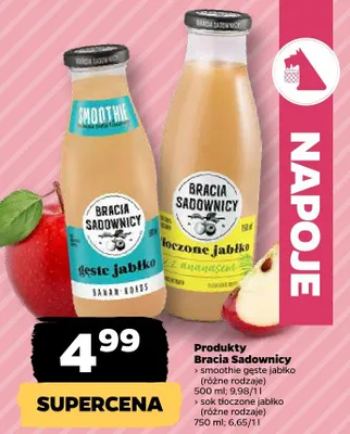 Smoothie gęste jabłko Bracia Sadownicy promocja w Netto