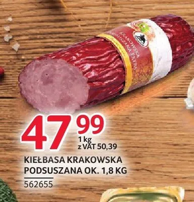 Kiełbasa krakowska podsuszana ZMB Białystok promocja w Selgros