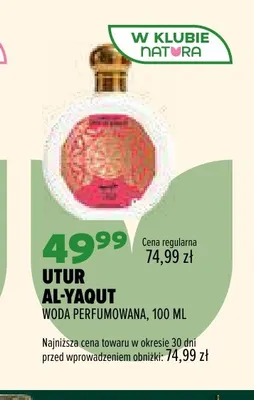 Woda perfumowana Al-Yaqut Utur promocja w Drogerie Natura