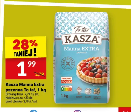 Kasza manna Extra pszenna To ta! promocja w Twój Market