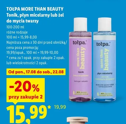 Płyn micelarny Tołpa More Than Beauty promocja w Lidl