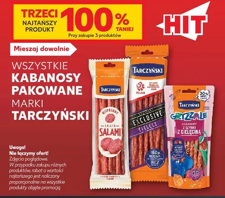 Kabanosy pakowane marki Tarczyński promocja w Kaufland