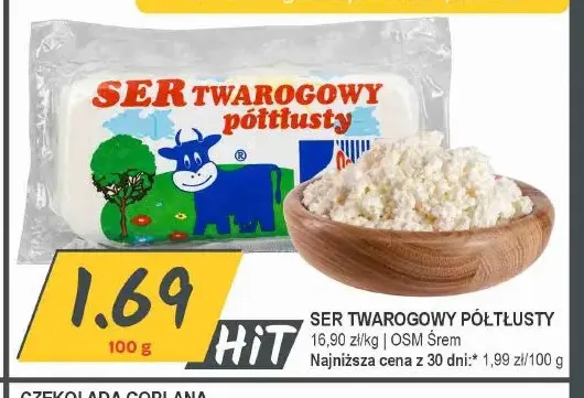Ser twarogowy półtłusty OSM Śrem promocja w Słoneczko