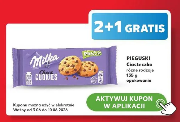 Ciasteczka Pieguski Milka promocja w Kaufland