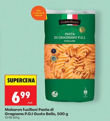 Makaron fusilloni Pasta di Gragnano P.G.I promocja w Biedronka