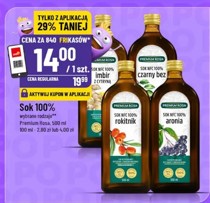 Sok 100% wybrane rodzaje Premium Rosa promocja w POLOmarket