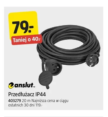 Przedłużacz IP44 Anslut 20 m promocja w Jula