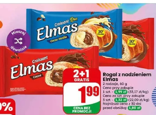 Rogal z nadzieniem Elmas Cocoa promocja w Dino