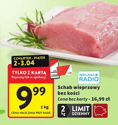 Schab wieprzowy bez kości promocja w Intermarche