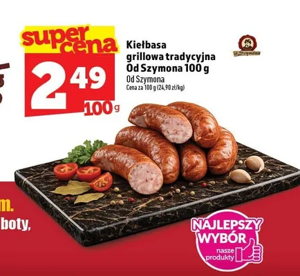 Kiełbasa grillowa tradycyjna Od Szymona promocja w TOPAZ