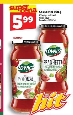 Sos spaghetti Łowicz promocja w TOPAZ