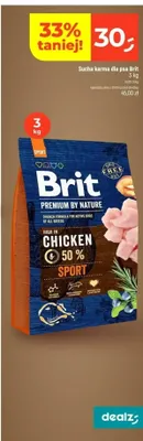 Sucha karma dla psa Brit Premium by Nature Chicken Sport promocja w Dealz