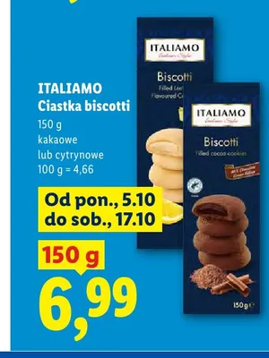 Ciastka biscotti kakaowe Italiamo promocja w Lidl