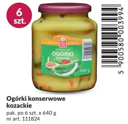 Ogórki konserwowe kozackie promocja w Makro