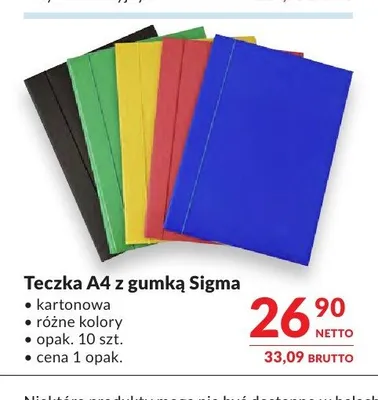 Teczka A4 z gumką Sigma kartonowa 10-pak promocja w Makro
