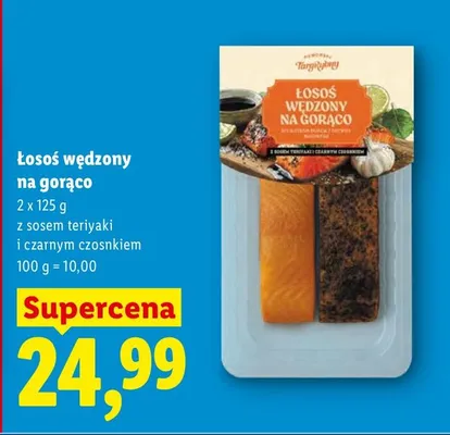 Łosoś wędzony na gorąco z sosem teriyaki i czarnym czosnkiem promocja w Lidl