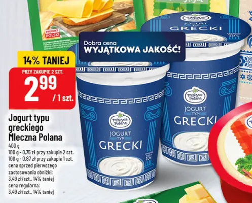 Jogurt typu greckiego Mleczna Polana promocja w POLOmarket