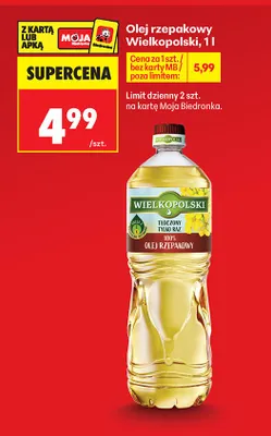 Olej rzepakowy Wielkopolski promocja w Biedronka