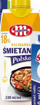 Śmietanka kulinarna UHT Mlekovita Polska 18% promocja w Dino