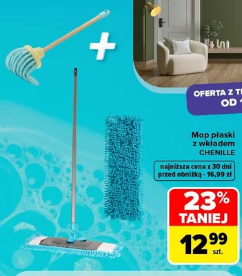 Mop płaski z wkładem Chenille promocja w Carrefour Market