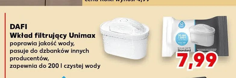 Wkład filtrujący Dafi Unimax promocja w Kaufland