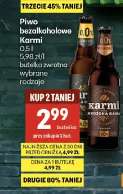 Piwo bezalkoholowe Karmi Classic promocja w Delikatesy Centrum