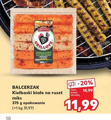 Kiełbaski białe na ruszt miks Balcerzak promocja w Kaufland