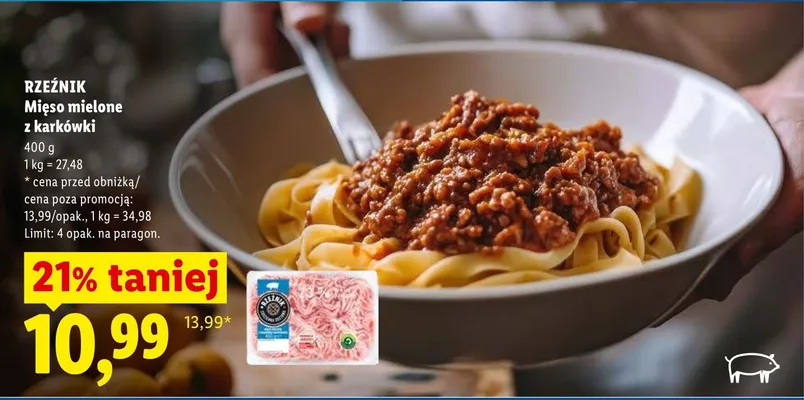 Mięso mielone z karkówki Rzeźnik promocja w Lidl