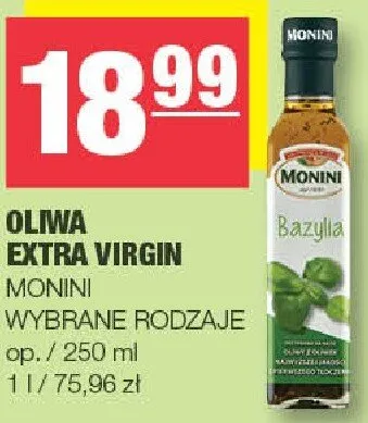Oliwa extra virgin Monini promocja w SPAR