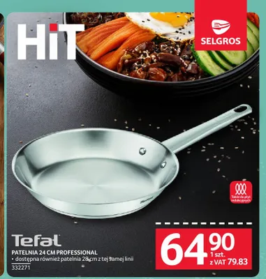 Patelnia Tefal Professional 24 cm promocja w Selgros