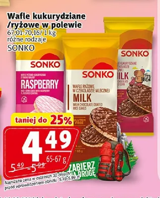 Wafle kukurydziane i ryżowe w polewie Sonko promocja w Prim Market