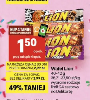 Wafel Lion White promocja w Delikatesy Centrum