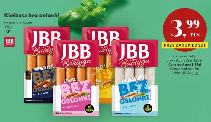 Kiełbasa z szynki bez osłonki oryginalne JBB Bałdyga promocja w Market Point