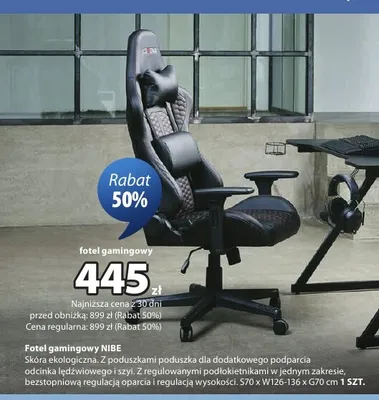 Fotel gamingowy Nibe promocja w Jysk