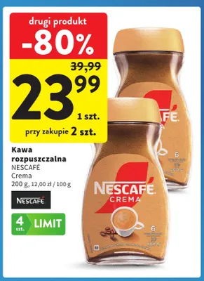Kawa rozpuszczalna Nescafé Crema promocja w Intermarche