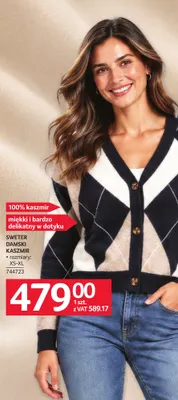 Sweter damski kaszmir promocja w Selgros