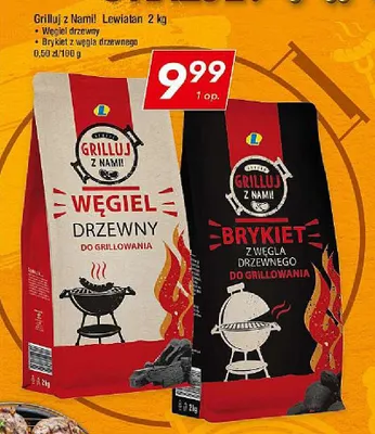 Brykiet z węgla drzewnego Grilluj z Nami! Lewiatan promocja w LEWIATAN