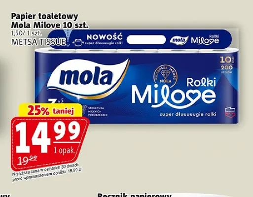 Papier toaletowy Milove 10-pak Mola promocja w Prim Market