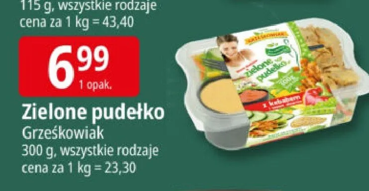 Zielone pudełko słodko-wytrawne promocja w Leclerc